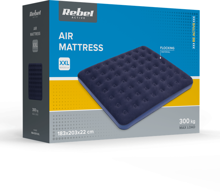 Materac dmuchany Rebel Active dwuosobowy 203x183x22 cm RBA-5001-XXL (5901890123297) - obraz 6