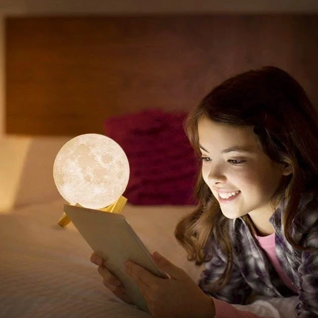 Сенсорный ночник луна RGB Magic 3D Moon Light , светильник лампа луна - изображение 6