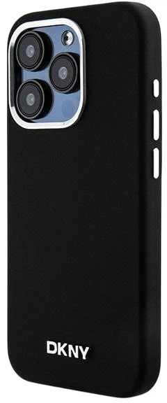 Etui DKNY Liquid Silicone Small Metal Logo MagSafe do Apple iPhone 15 Pro Black (3666339265731) - obraz 2