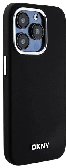 Etui DKNY Liquid Silicone Small Metal Logo MagSafe do Apple iPhone 15 Pro Black (3666339265731) - obraz 4