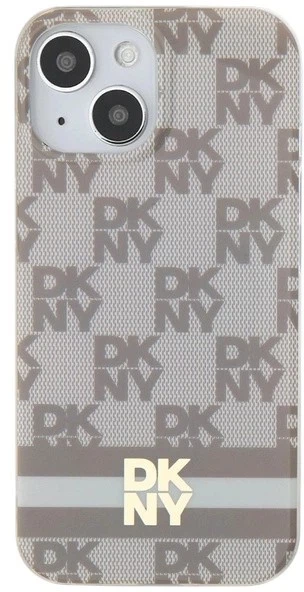 Панель DKNY IML Checkered Mono Pattern & Printed Stripes MagSafe для Apple iPhone 15 Plus / 14 Plus Beige (3666339269500) - зображення 3