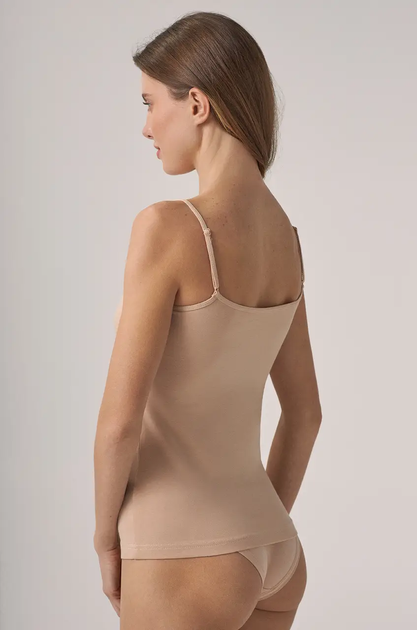 Майка женская бежевая базовая на тонких бретелях MISS COMFORT M - изображение 6