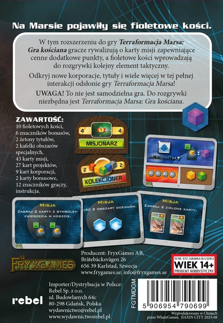 Dodatek do gry planszowej Rebel Terraformacja Marsa: Gra kościana - Misje (edycja polska) (5906954790699) - obraz 5
