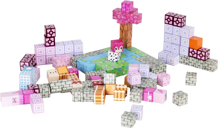 Klocki magnetyczne ModernHome by Multistore 140 elementów Różowe HC740663 (5905817008353) - obraz 2