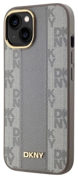 Панель DKNY Leather Checkered Mono Pattern MagSafe для Apple iPhone 15 Plus Beige (3666339259983) - зображення 2