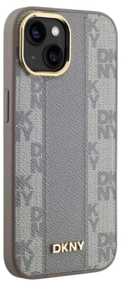 Панель DKNY Leather Checkered Mono Pattern MagSafe для Apple iPhone 15 Plus Beige (3666339259983) - зображення 4