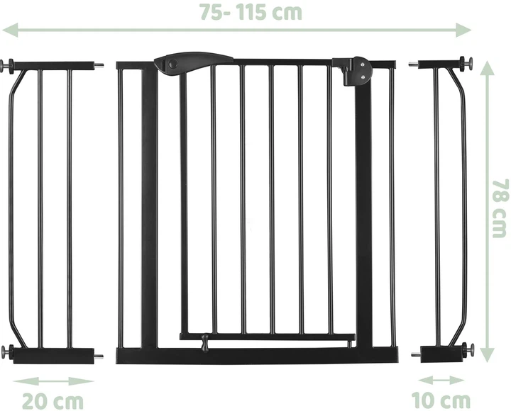 Захисна брамка Milly Mally Бар'єр для сходів Guardy 83 Black (5907090700757) - зображення 5