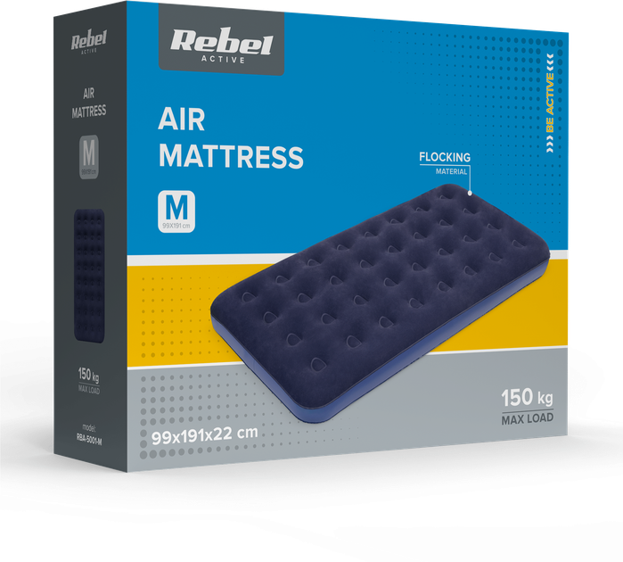 Надувний матрац Rebel Active twin 191x99x22 см RBA-5001-M (5901890101899) - зображення 6