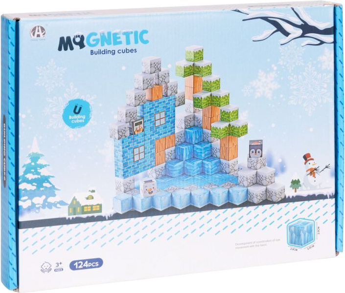 Klocki magnetyczne ModernHome by Multistore Zima 124 elementy HC737466 (5905817008315) - obraz 1