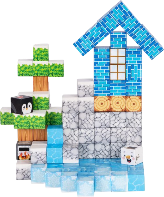 Klocki magnetyczne ModernHome by Multistore Zima 124 elementy HC737466 (5905817008315) - obraz 2