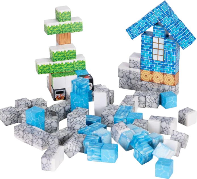 Klocki magnetyczne ModernHome by Multistore Zima 124 elementy HC737466 (5905817008315) - obraz 4