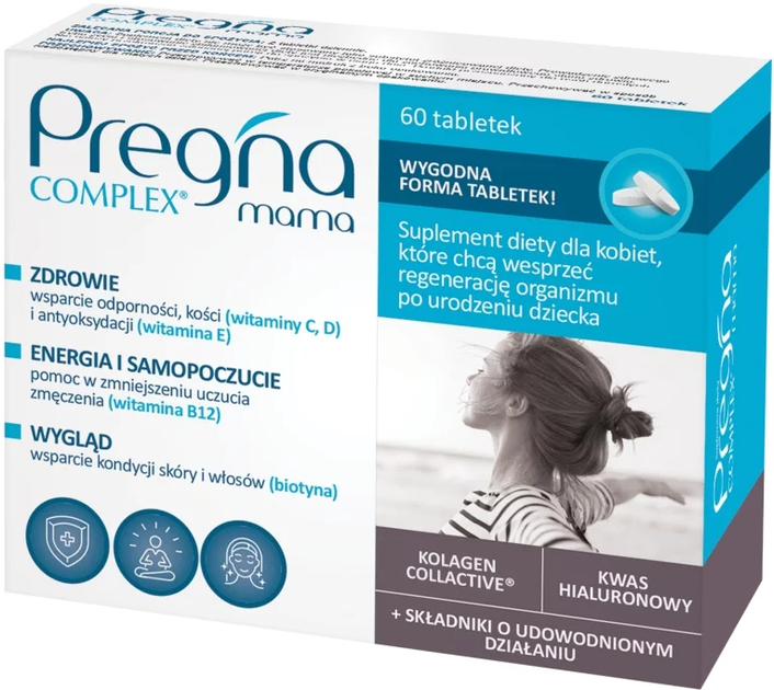 Suplement diety Verco Pregna COMPLEX Mama dla kobiet po urodzeniu dziecka 60 tabletek (5906190439314) - obraz 1