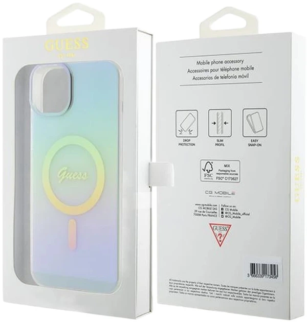 Панель Guess IML Iridescent MagSafe для Apple iPhone 15 Plus/14 Plus Turquoise (3666339154936) - зображення 8