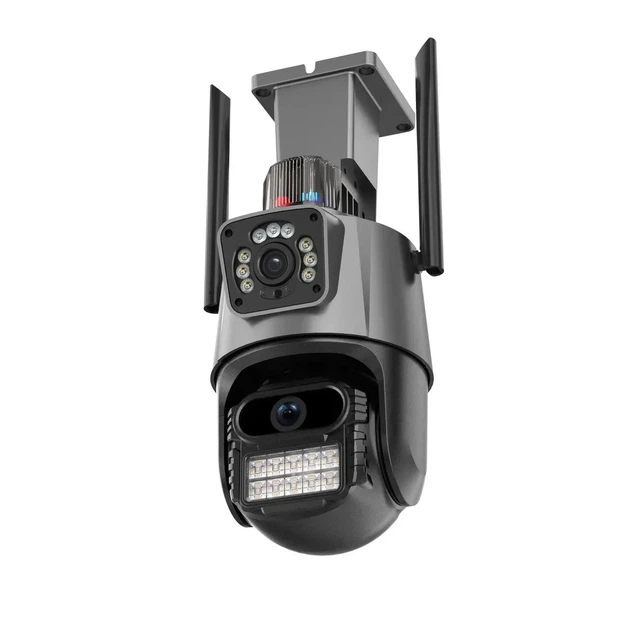 Уличная 4G Wi-Fi камера безопасности P11 V380 8MP с автоотслеживанием и двойными объективами - Фото 1 Уличная 4G Wi-Fi камера безопасности P11 V380 8MP с автоотслеживанием и двойными объективами - изображение 1