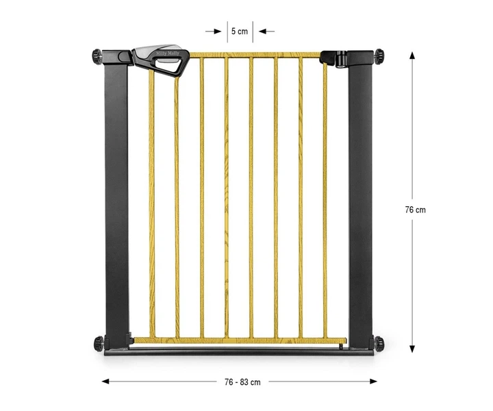 Захисна брамка Milly Mally Бар'єр для сходів Guardy 83 Black Natural (5907090700764) - зображення 5