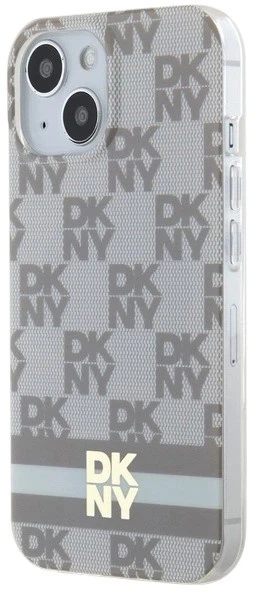 Etui DKNY IML Checkered Mono Pattern & Printed Stripes MagSafe do Apple iPhone 15 / 14 / 13 Beige (3666339269494) - obraz 2