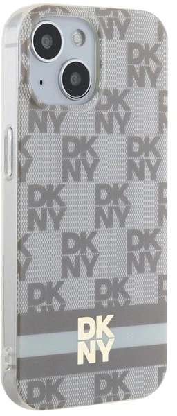 Etui DKNY IML Checkered Mono Pattern & Printed Stripes MagSafe do Apple iPhone 15 / 14 / 13 Beige (3666339269494) - obraz 4