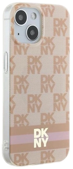 Etui DKNY IML Checkered Mono Pattern & Printed Stripes MagSafe do Apple iPhone 15 / 14 / 13 Pink (3666339269074) - obraz 4