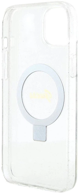 Панель Guess Ring Stand Script Glitter MagSafe для Apple iPhone 15 Plus/14 Plus Transparent (3666339156619) - зображення 7