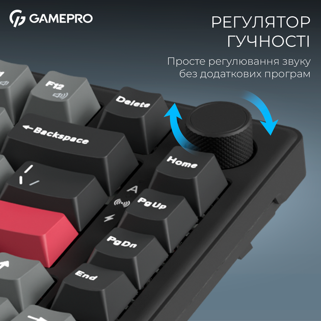 Клавиатура беспроводная GamePro Asgard Yord Keychron Super Red Switch Wireless/Bluetooth/USB Black (MK266BK) - изображение 17