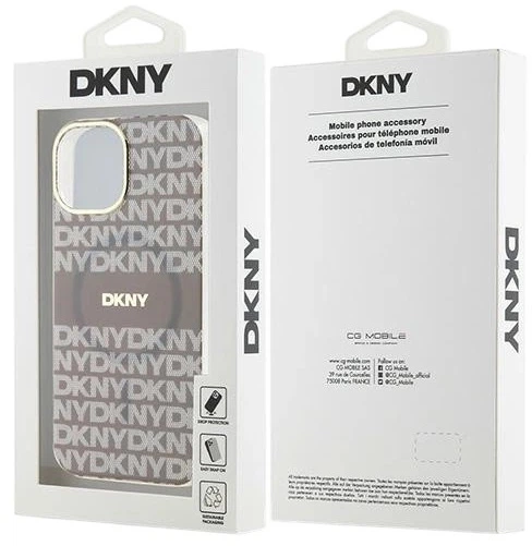 Etui DKNY IML Mono & Stripe MagSafe do Apple iPhone 15 / 14 / 13 Beige (3666339267957) - obraz 8