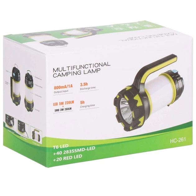 Ліхтар акумуляторний багатофункціональна Springos CS0125 з функцією powerbank (5907719479743) - зображення 12