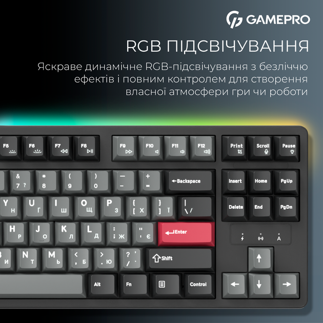 Клавиатура беспроводная GamePro Asgard Ragnar Keychron Super Red Switch Wireless/Bluetooth/USB Black (MK285BK) - Фото 15 Клавиатура беспроводная GamePro Asgard Ragnar Keychron Super Red Switch Wireless/Bluetooth/USB Black (MK285BK) - изображение 15