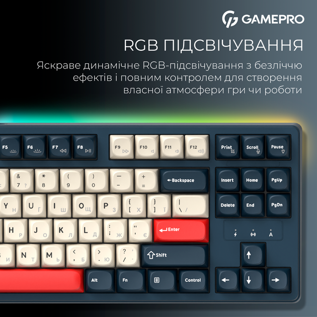 Клавиатура беспроводная GamePro Asgard Ragnar Keychron Super Red Switch Wireless/Bluetooth/USB Blue (MK285BL) - изображение 15