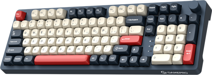 Клавиатура беспроводная GamePro Asgard Drakkar Keychron Super Red Switch Wireless/Bluetooth/USB Blue (MK305BL) - Фото 2 Клавиатура беспроводная GamePro Asgard Drakkar Keychron Super Red Switch Wireless/Bluetooth/USB Blue (MK305BL) - изображение 2