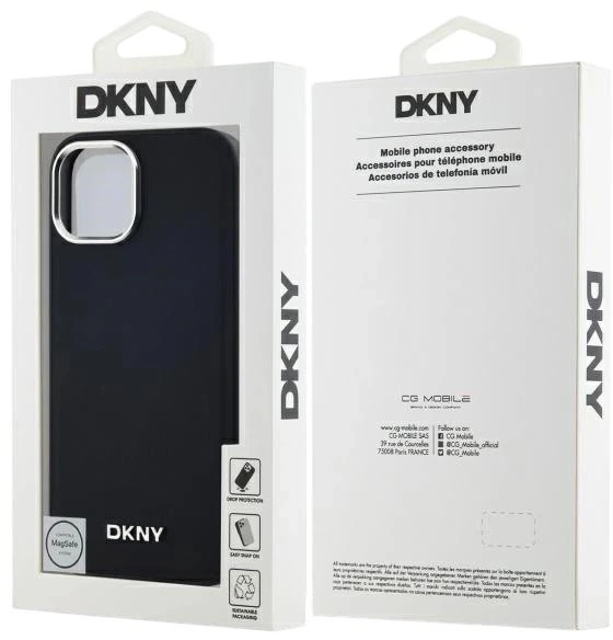 Etui DKNY Plain Logo MagSafe do Apple iPhone 15 Black (3666339260118) - obraz 8