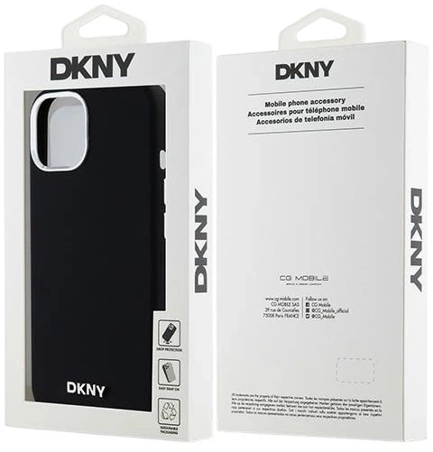 Панель DKNY Liquid Silicone Small Metal Logo MagSafe для Apple iPhone 15 / 14 / 13 Black (3666339265717) - зображення 8