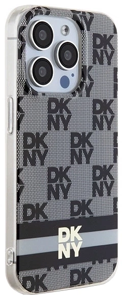 Etui DKNY IML Checkered Mono Pattern & Printed Stripes MagSafe do Apple iPhone 15 Pro Max Black (3666339269388) - obraz 4