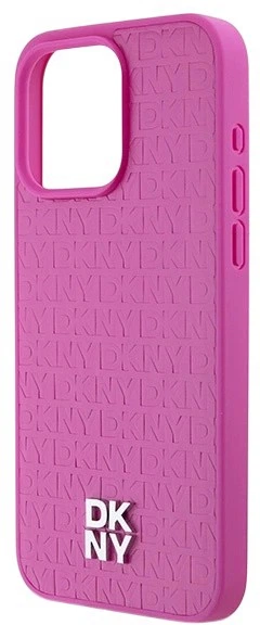 Etui DKNY Leather Monogram Pattern Metal Logo MagSafe do Apple iPhone 15 Pro Max Pink (3666339261962) - obraz 5