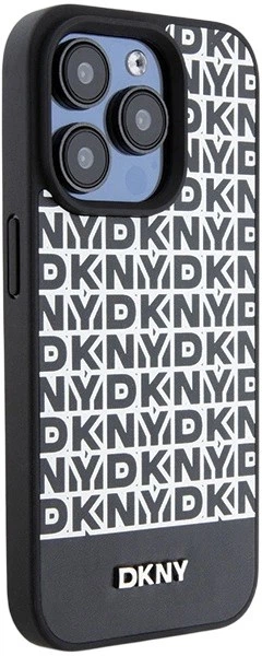 Etui DKNY Leather Printed Pattern Metal Logo MagSafe do Apple iPhone 15 Pro Max Black (3666339262242) - obraz 4