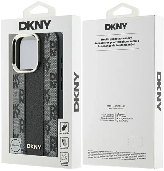 Etui DKNY Checkered Pattern Magsafe do Apple iPhone 16 Pro Black (3666339333164) - obraz 8