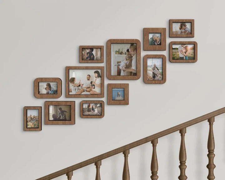 Набор деревянных настенных рамок на 12 фотографий от The Frame Depot Коричневый (frame_set_12_piece) - изображение 3