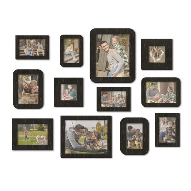 Набор деревянных настенных рамок на 12 фотографий от The Frame Depot Черный (frame_set_12_piece) - изображение 3