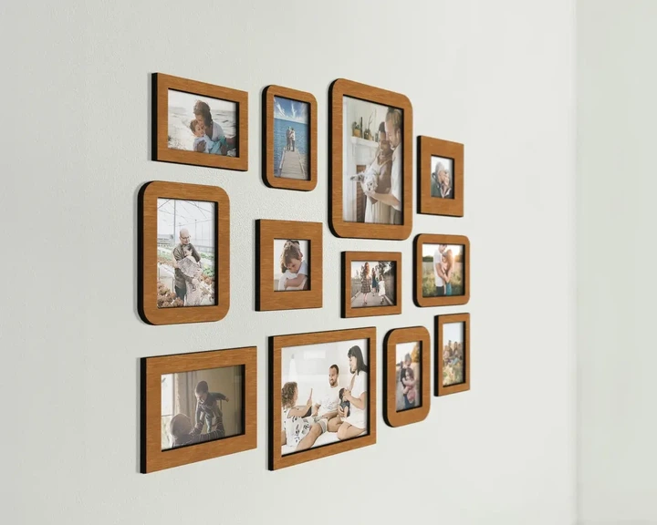 Набор деревянных настенных рамок на 12 фотографий от The Frame Depot Светло-коричневый (frame_set_12_piece) - изображение 3