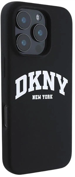 Etui DKNY Silicone White Printed Logo MagSafe do Apple iPhone 16 Pro Black (3666339335120) - obraz 4