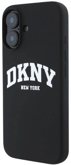 Etui DKNY Silicone White Printed Logo MagSafe do Apple iPhone 16 Black (3666339335106) - obraz 2