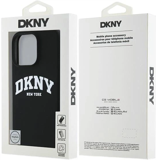 Etui DKNY Silicone White Printed Logo MagSafe do Apple iPhone 16 Pro Max Black (3666339335137) - obraz 8