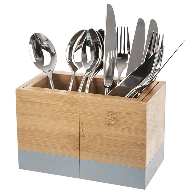 Stojak na sztućce Orion drewniany 27 x 10 x 12 cm (8592381181048) - obraz 5