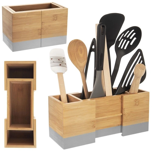 Stojak na sztućce Orion drewniany 27 x 10 x 12 cm (8592381181048) - obraz 10