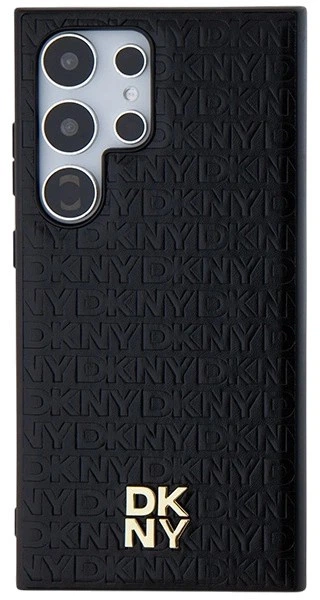 Etui DKNY Leather Pattern Metal Logo MagSafe do Samsung Galaxy S24 Ultra Black (3666339276881) - obraz 3