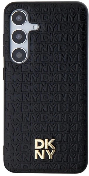 Etui DKNY Leather Pattern Metal Logo MagSafe do Samsung Galaxy S24 Plus Black (3666339276874) - obraz 3
