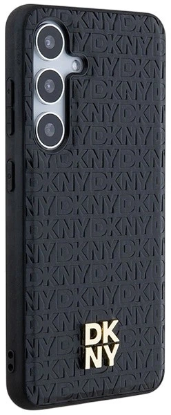 Etui DKNY Leather Pattern Metal Logo MagSafe do Samsung Galaxy S24 Plus Black (3666339276874) - obraz 4