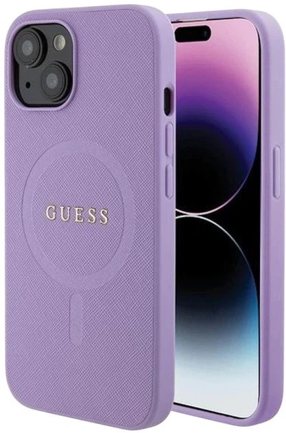 Панель Guess Saffiano MagSafe для Apple iPhone 15 Plus/14 Plus Purple (3666339155919) - зображення 1