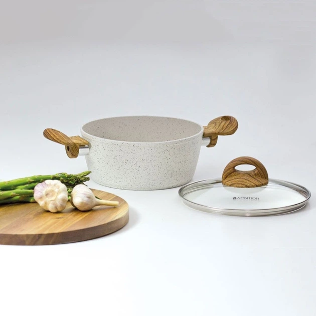 Каструля Ambition Nature з кришкою Кремова 24 см 4 л (5904134341457) - зображення 3