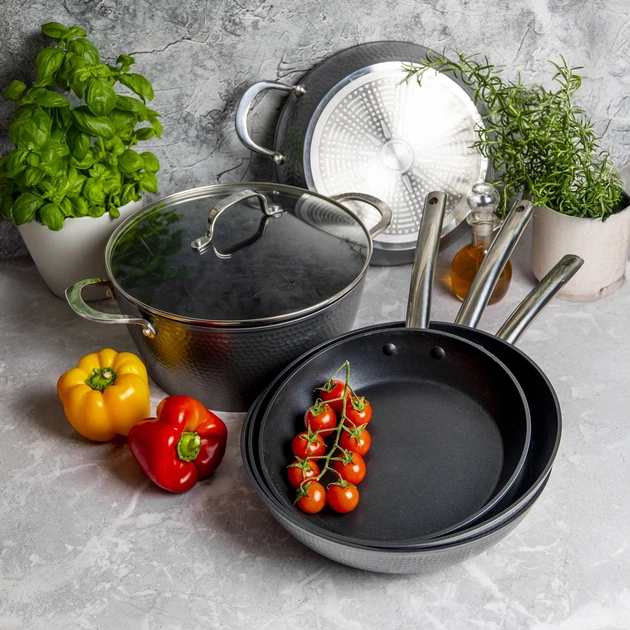 Каструля Ambition Bubble алюмінієва з кришкою Сіра 28 см 6.5 л (5907078481050) - зображення 2