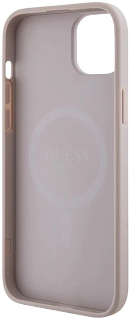 Панель Guess 4G Collection Leather Metal Logo MagSafe для Apple iPhone 15/14/13 Pink (3666339226749) - зображення 7